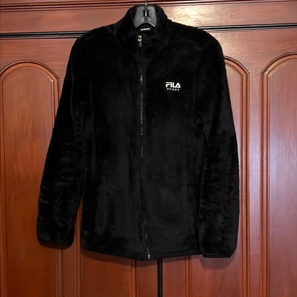 Fila Jackets & Blazers - FILA Black Sport Teddy Fleece Full Zipper Size Small
